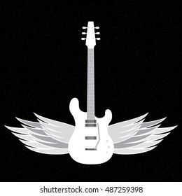 Vector illustration of white electric guitar