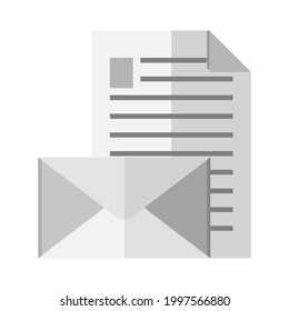 ilustración vectorial de un sobre blanco con una letra, ilustración de diseño plano de alta calidad