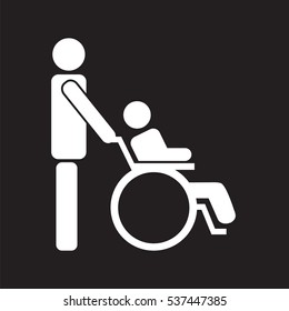 vector illustration of white flat icon disabled background