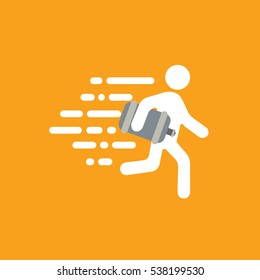 vector illustration of white flat icon express spring water on background