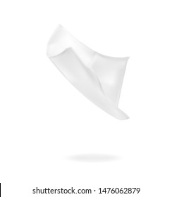 vector illustration white flying napkin sixth