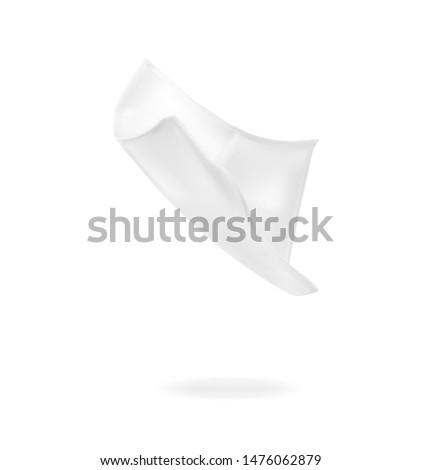 vector illustration white flying napkin sixth