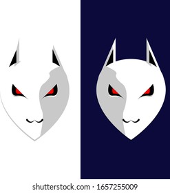 vector illustration of a white fox mask
