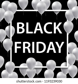 vector illustration of white frame for black friday sale
