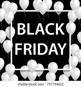 vector illustration of white frame for black friday sale