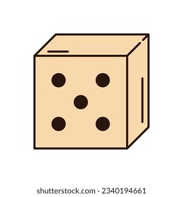 Icono vectorial de dados de juego blanco. 