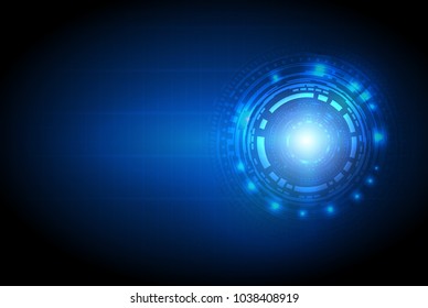 Vector illustration white gear wheel on circuit board, Hi-tech digital technology and engineering, digital telecoms technology concept, Abstract futuristic- technology on blue color background