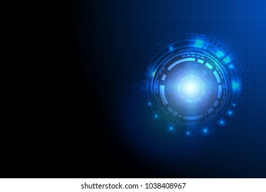 Vector illustration white gear wheel on circuit board, Hi-tech digital technology and engineering, digital telecoms technology concept, Abstract futuristic- technology on blue color background