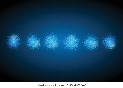 Vector illustration white gear wheel on circuit board, Hi-tech digital technology and engineering, digital telecoms technology concept, Abstract futuristic- technology on blue color background