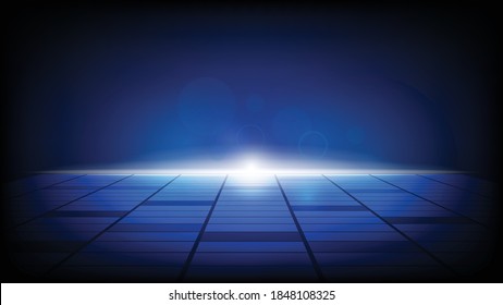 Vector illustration white gear wheel on circuit board, Hi-tech digital technology and engineering, Abstract futuristic- technology on blue color background