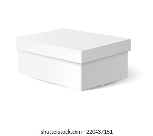 Vector illustration of White gift carton box