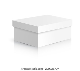 Vector illustration of White gift carton box