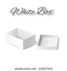Vector illustration of White gift carton box