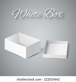 Vector illustration of White gift carton box