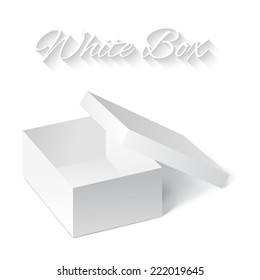 Vector illustration of White gift carton box