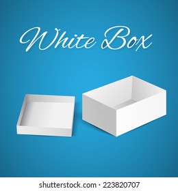 Vector illustration of White gift carton box