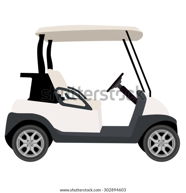 Vector Illustration White Golf Cart Golf Stock Vector (Royalty Free ...