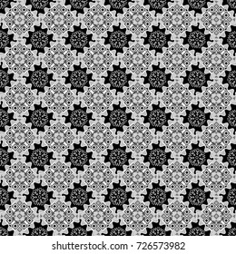 Vector illustration. White, gray and black abstract background painted geometry shine and layer element seamless pattern.
