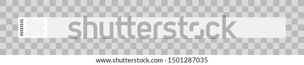 Vector illustration of white or gray\
cheap empty paper bracelet or wristband. Sticky hand entrance event\
paper bracelet isolated on a transparent background. Template\
suitable for\
identification.