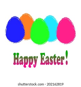 Vector illustration of White, Happy Easter!!