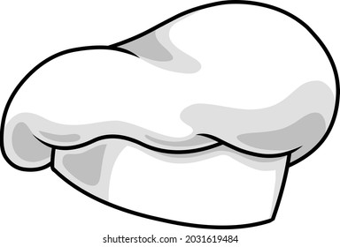 Ilustración vectorial de un sombrero blanco para el chef. Estilo de caricatura.