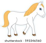 vector illustration of a white horse