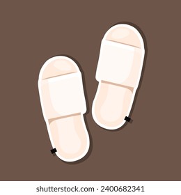  Ilustración vectorial de las zapatillas de hotel blancas