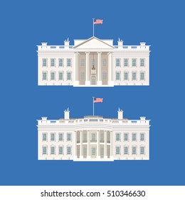 Vector Illustration With White House.Washington,president,US.