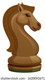 Vector illustration of White Knight Horse isolated on the white background. Chess piece icon.