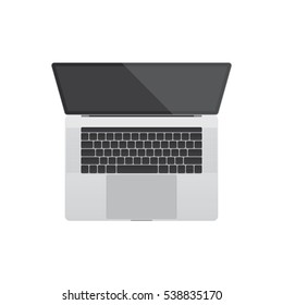 Vector Illustration of White Laptop Top View