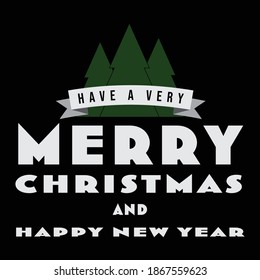 Vector illustration of white lettering merry christmas isolated on the black background. Hand drawn quote for print, cards, decoration, seasonal design.