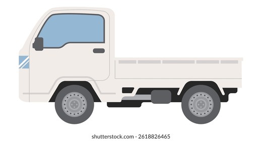Vector illustration of a white light truck