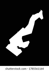 vector illustration of White Map of Monaco on Black background