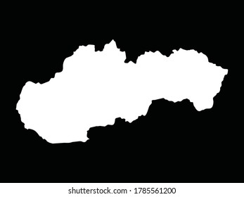vector illustration of White Map of Slovakia on Black background