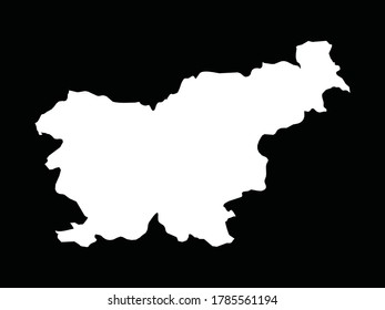 vector illustration of White Map of Slovenia on Black background