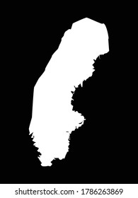 ilustración vectorial del mapa blanco de Suecia sobre fondo negro