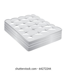 Vector illustration of a white mattress