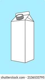 vector illustration of white milk ิbox on light blue background