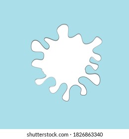 ilustración vectorial de la salpicadura de leche blanca con gotas de leche sobre fondo azul