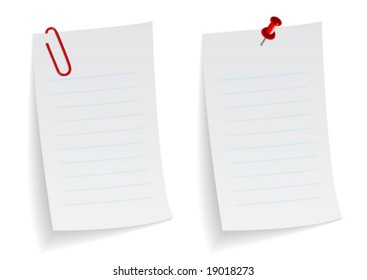 Vector illustration of a white note pad