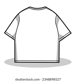 Vector Illustration of White Over Size Shirt with White Background
