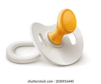 Vector illustration of a white pacifier.