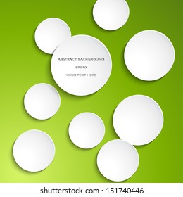 Vector illustration of white paper circles