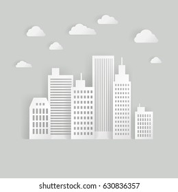 Vector Illustration of a White Paper City