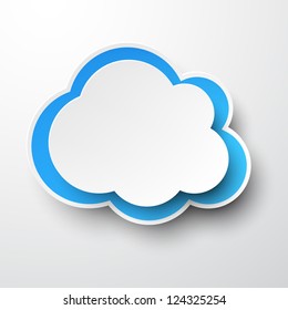 Vector illustration of white paper cloud. Eps10.