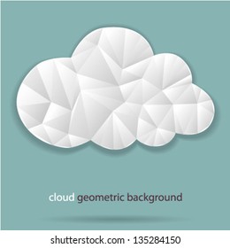 Vector illustration of white paper cloud.