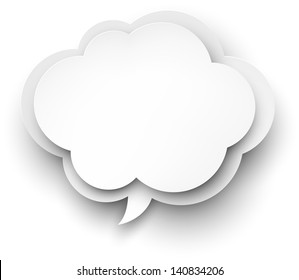 Vector illustration of white paper cloud bubble. Eps10.  