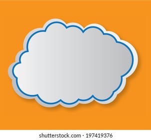 Vector illustration of white paper cloud