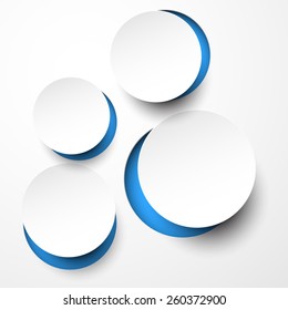 Vector illustration of white paper notched out round bubbles. Eps10. 
