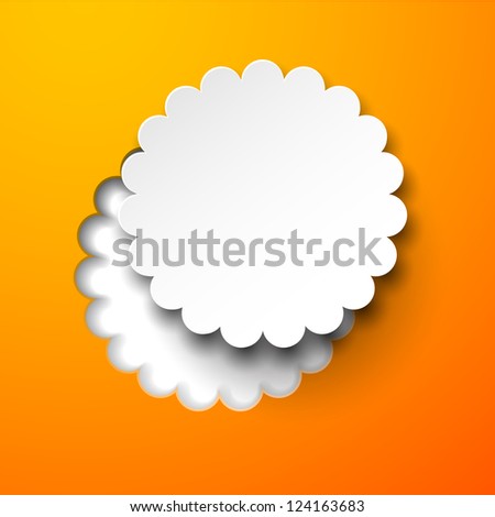 Vector illustration of white paper notched out round flower. Eps10.
